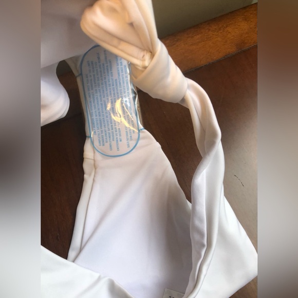 NWT ASOS Recycled Knotted High Leg Hipster Bikini Bottom in White - Size 4 - Picture 2 of 6